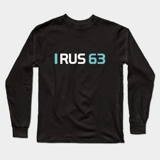 RUS 63 Design - White Text. Long Sleeve T-Shirt